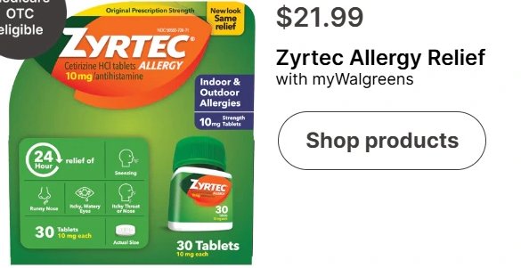 Zyrtec Allergy Relief