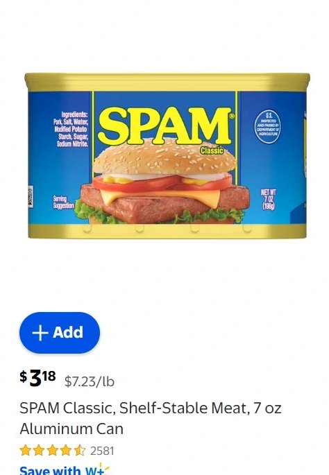 SPAM Classic, Shelf-Stable Meat