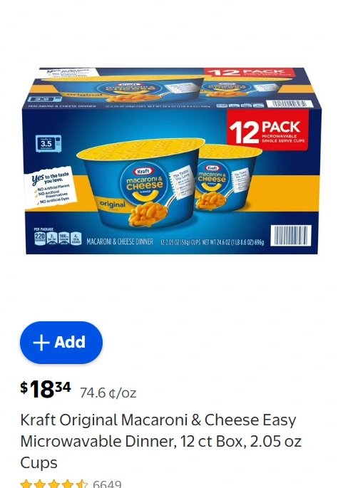Kraft Original Macaroni & Cheese Easy Microwavable Dinner