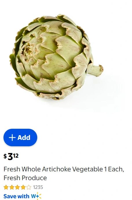 Fresh Whole Artichoke Vegetable