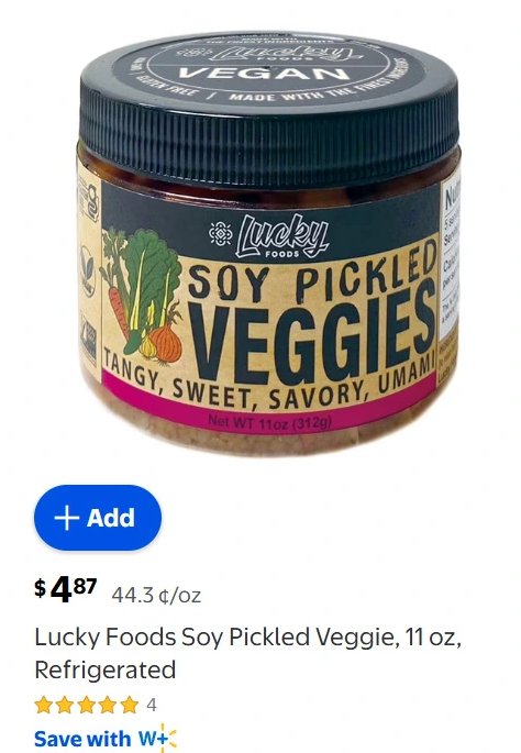 Lucky Foods Soy Pickled Veggie