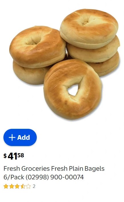 Fresh Groceries Fresh Plain Bagels