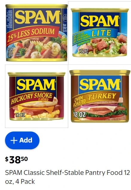 SPAM Classic Shelf-Stable Pantry Food