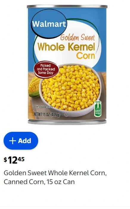 Golden Sweet Whole Kernel Corn, Canned Corn