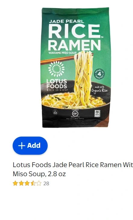 Lotus Foods Jade Pearl Rice Ramen With Miso Soup