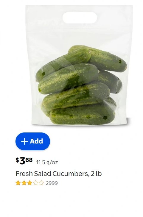 Fresh Salad Cucumbers