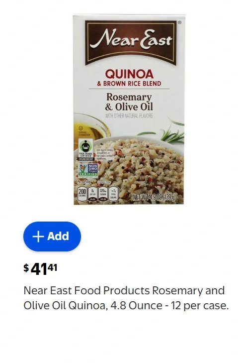 Near East Food Products Rosemary and Olive Oil Quinoa