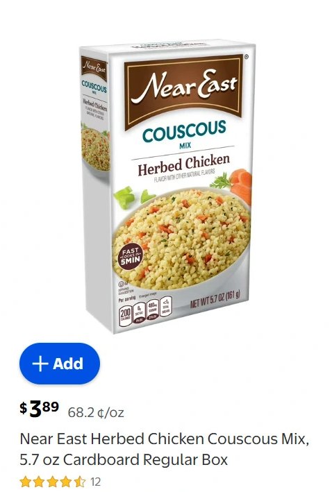 Near East Herbed Chicken Couscous Mix