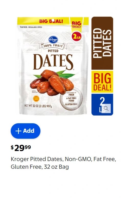 Kroger Pitted Dates