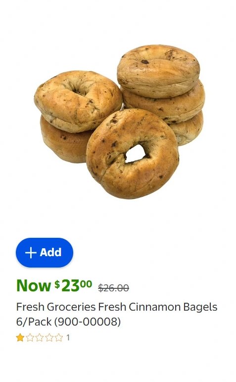 Fresh Groceries Fresh Cinnamon Bagels