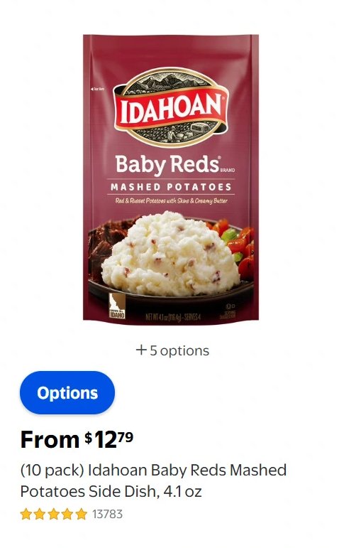 Idahoan Baby Reds Mashed Potatoes Side Dish