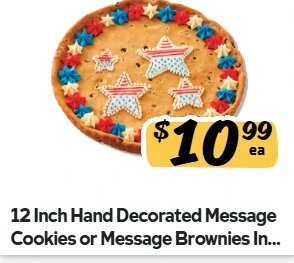 12 Inch Hand Decorated Message Cookies or Message Brownies
