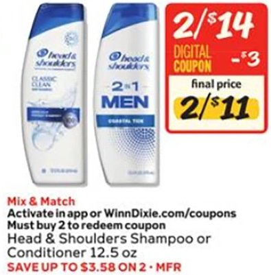 Head & Shoulders Shampoo or Conditioner