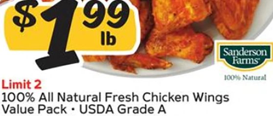 100% All Natural Fresh Chicken Wings