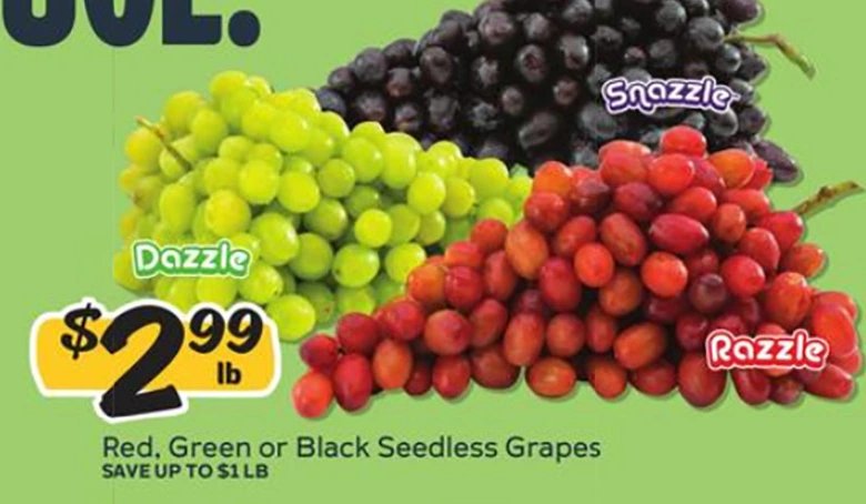Red, Green or Black Seedless Grapes