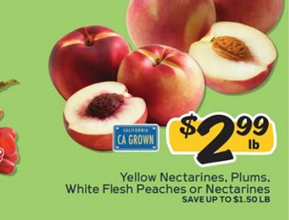 Yellow Nectarines, Plums, White Flesh Peaches or Nectarines