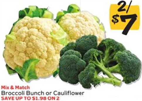 Broccoli Bunch or Cauliflower