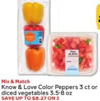 Know & Love Color Peppers or diced vegetables