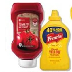 French's Yellow Mustard or SE Grocers Ketchup