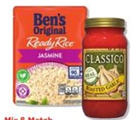 Ben's Original Ready Rice or Classico Pasta Sauce