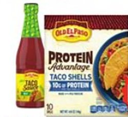 Old El Paso Taco Sauce or protein advantage taco shells