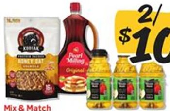 6 Pk Minute Maid, Pearl Milling Company Syrup or Kodiak Granola