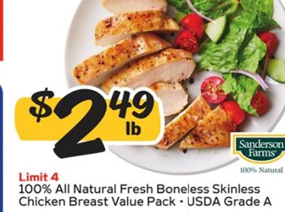 100% All Natural Fresh Boneless Skinless Chicken Breast Value Pack