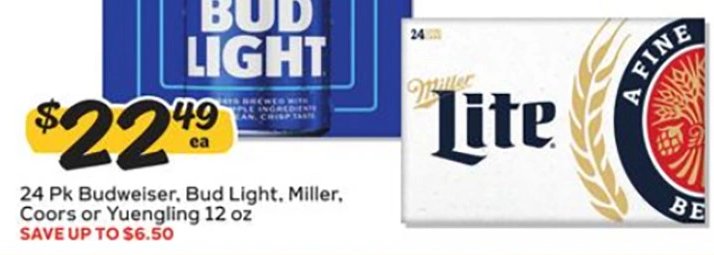 Budweiser, Bud Light, Miller, Coors or Yuengling
