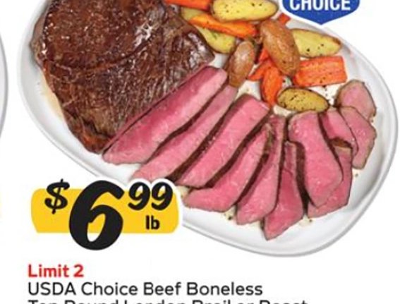 USDA Choice Beef Boneless Top Round London Broil or Roast