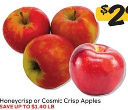 Honeycrisp or Cosmic Crisp Apples