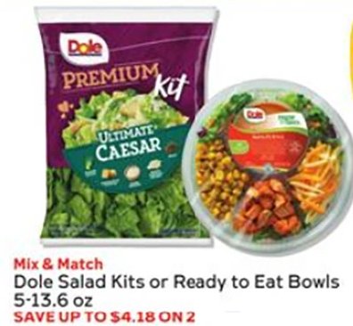 Dole Salad Kits or Ready to Eat Bowls